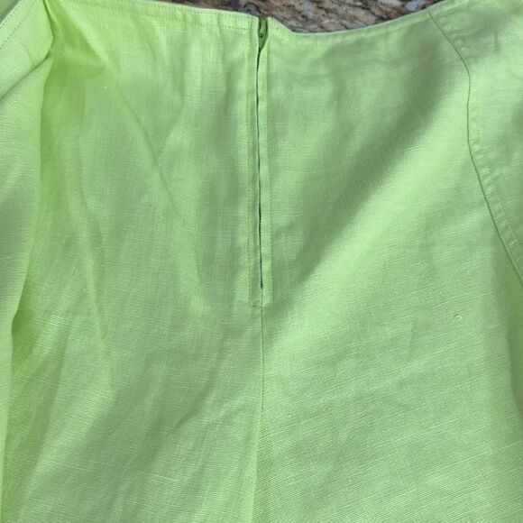 Rafaella Linen Lime Green Wrap Skort With Pocket Size 12 - Picture 6 of 9